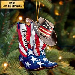 Cowboy Boots And Hat Ornament, Christmas Ornament Gift for Cowboy