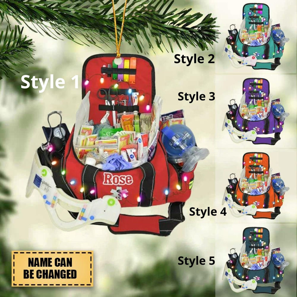 Custom Paramedic Bag Ornament, Paramedic Ornament, Paramedic Bag Ornament, Best Gift For Emt, Medical Hospital Christmas Ornament, Paramedi - 1.jpg