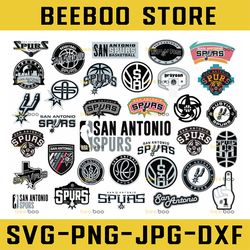 35 files san antonio spurs svg,  nba basketball bundle svg,nba svg, nba svg, basketball clipart, svg for cricut , svg