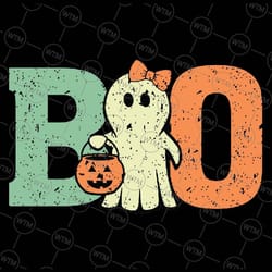 cute boo ghost halloween svg, cute ghost girl svg, happy halloween png, digital download