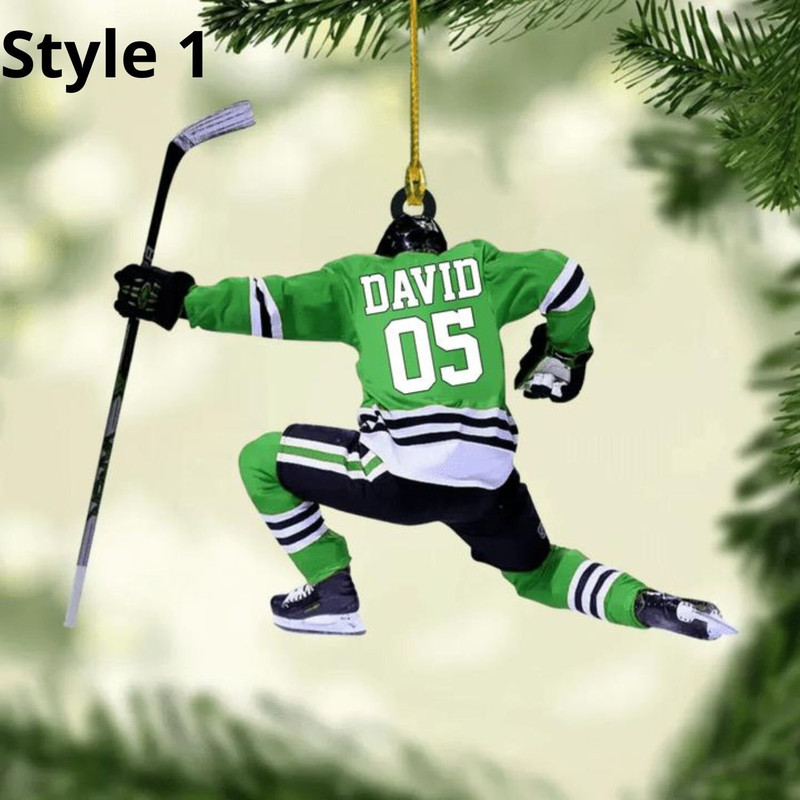 Personalized Hockey Family Skates Ornament, Custom Hockey Family Ornament, Custom Hockey Ornament, Gift For Hockey Lovers - 1.jpg