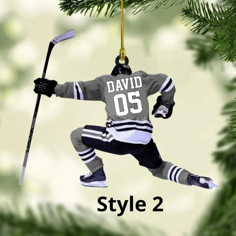 Personalized Hockey Family Skates Ornament, Custom Hockey Family Ornament, Custom Hockey Ornament, Gift For Hockey Lovers - 2.jpg