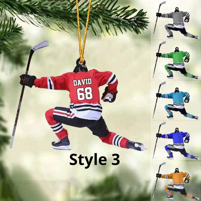Personalized Hockey Family Skates Ornament, Custom Hockey Family Ornament, Custom Hockey Ornament, Gift For Hockey Lovers - 3.jpg