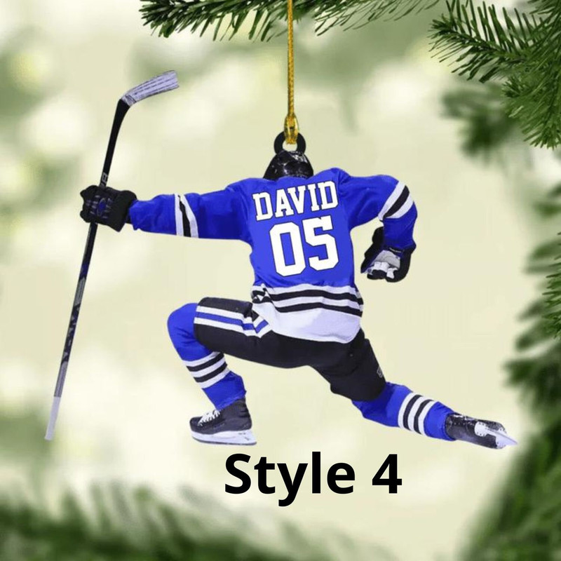 Personalized Hockey Family Skates Ornament, Custom Hockey Family Ornament, Custom Hockey Ornament, Gift For Hockey Lovers - 4.jpg