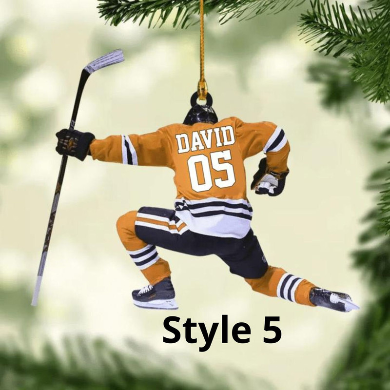 Personalized Hockey Family Skates Ornament, Custom Hockey Family Ornament, Custom Hockey Ornament, Gift For Hockey Lovers - 5.jpg