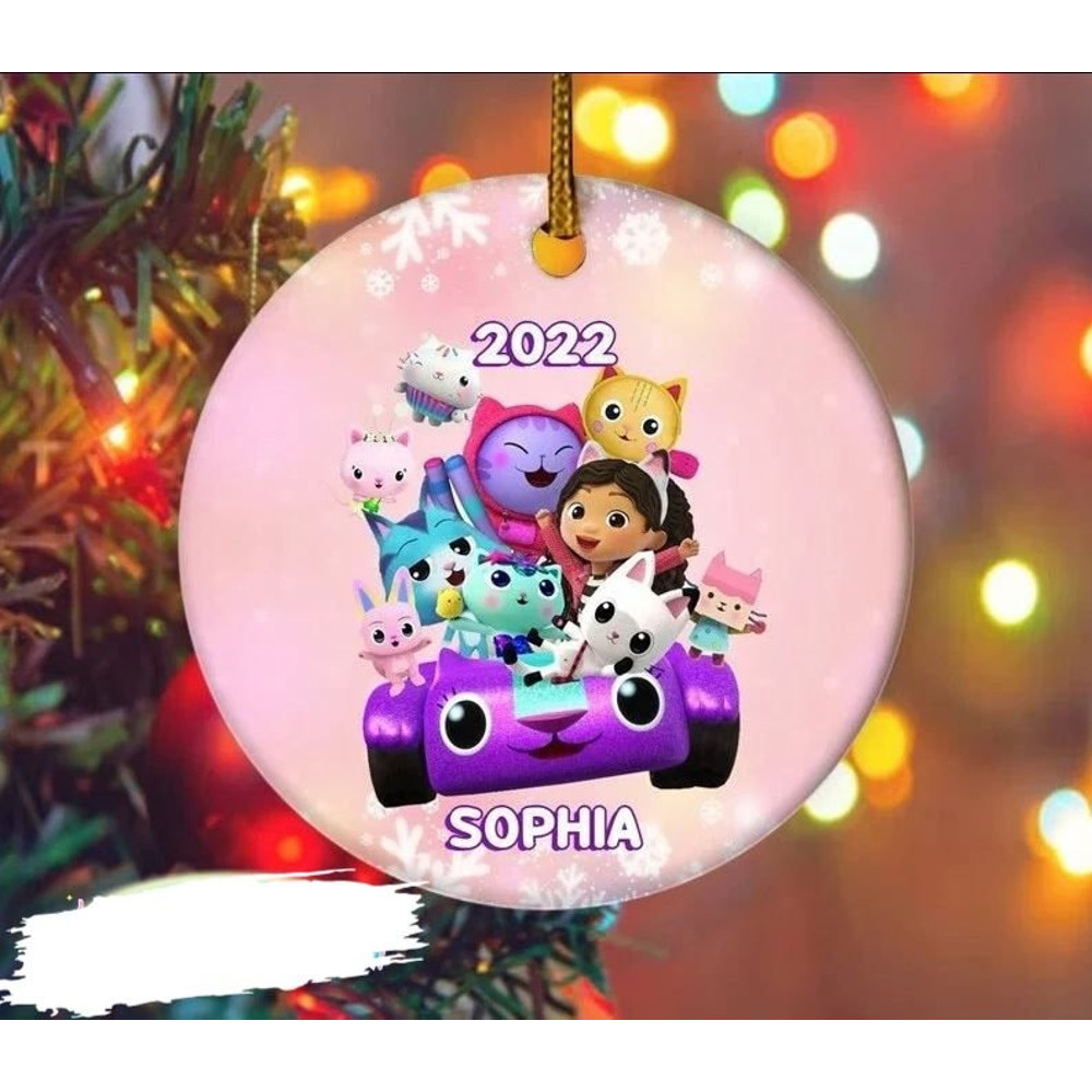Personalized Gabby Ornament, Gabby'S Dollhouse Ornament, 2023 Christmas Ornament, Kids Christmas Ornament, First Christmas Ornament - 1.jpg