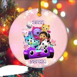 personalized gabby ornament, gabby's dollhouse ornament