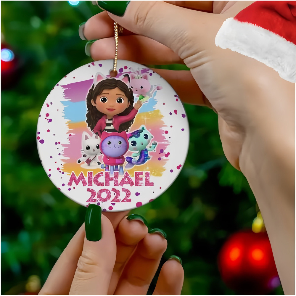 Personalized Gabby Ornament, Gabby'S Dollhouse Ornament, 2023 Christmas Ornament, Kids Christmas Ornament, First Christmas Ornament - 1.jpg