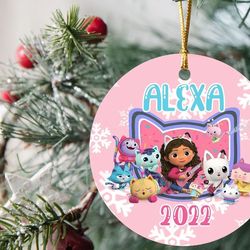 personalized gabby ornament, gabby's dollhouse ornament