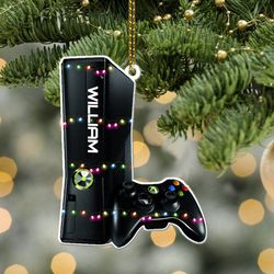 personalized gaming computer christmas light ornament, gaming christmas ornament