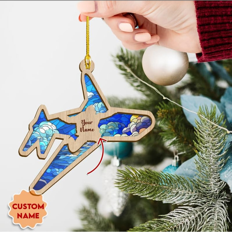 Personalized Sky Diving Christmas Ornaments, Sky Diving Suncatcher, Custom Name Skydiving Christmas Decorations, Skydiving Keepsake - 1.jpg
