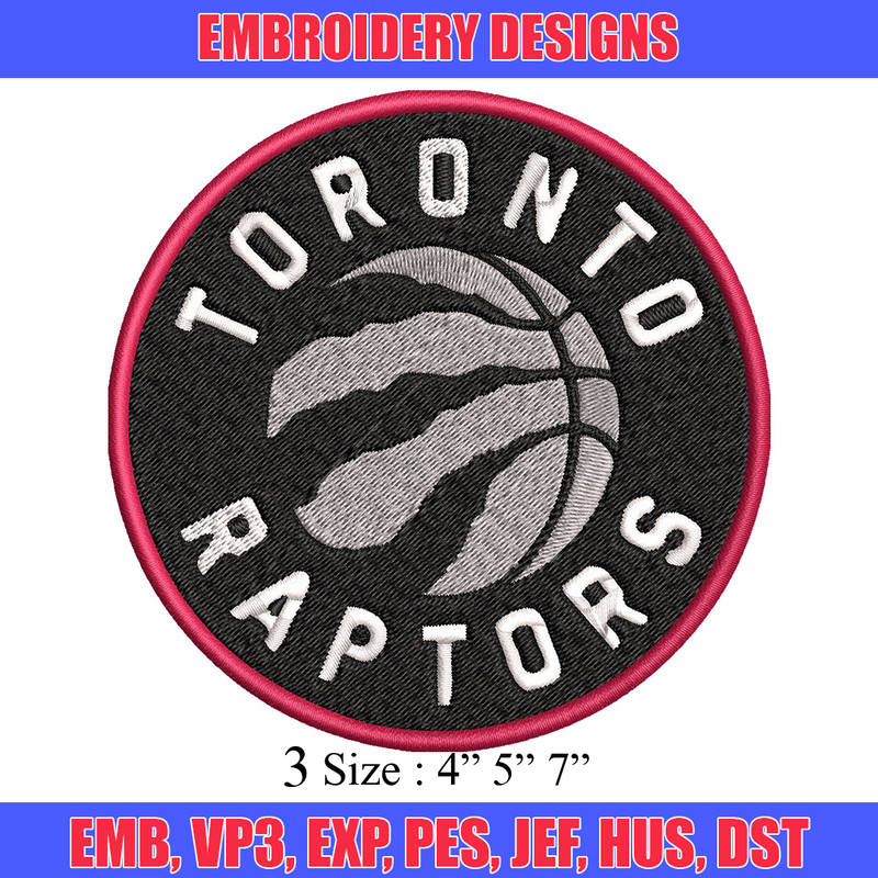 Toronto raptors Embroidery Design, Brand Embroidery, Embroidery File, Logo shirt, Sport Embroidery, Digital download.jpg