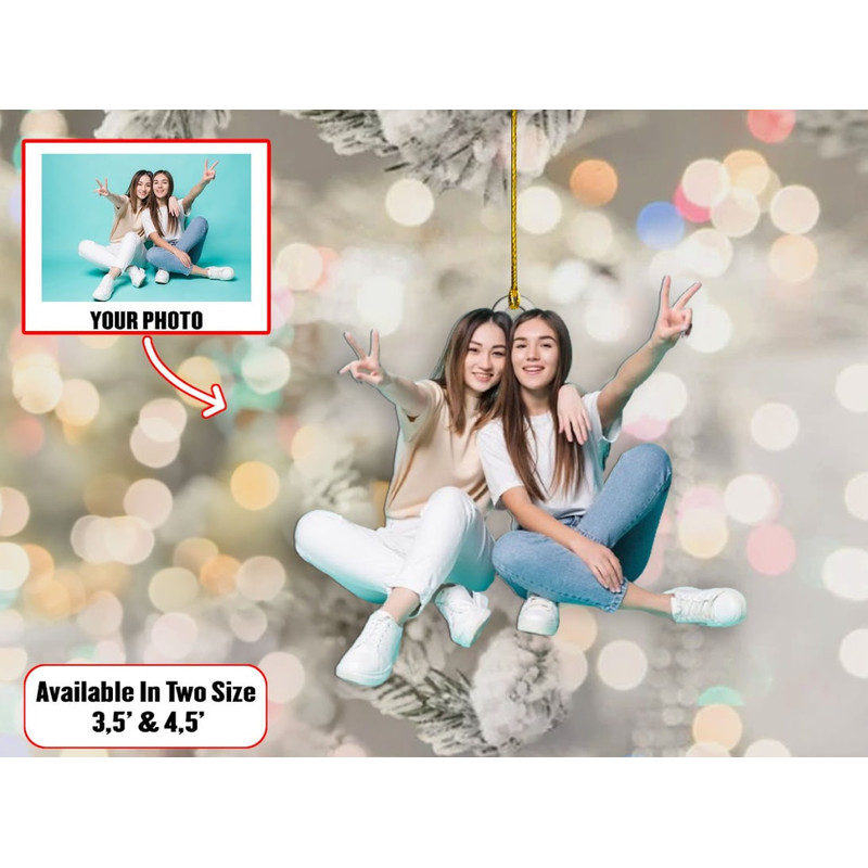 Custom Portrait Best Friend Photo Ornament, CustomShape Photo Ornament, Christmas Ball Ornament, Christmas Gift for Friends, Xmas Tree Decor - 2.jpg