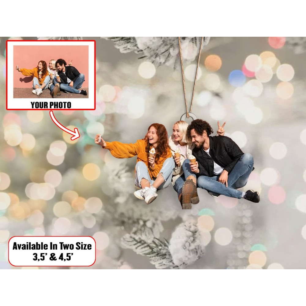 Custom Portrait Best Friend Photo Ornament, CustomShape Photo Ornament, Christmas Ball Ornament, Christmas Gift for Friends, Xmas Tree Decor - 1.jpg