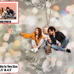 custom portrait best friend photo ornament, customshape photo ornament