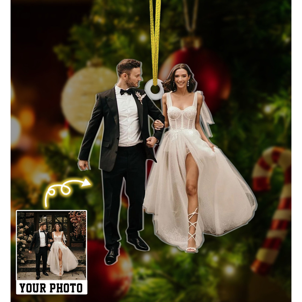 Custom Photo Married Ornament, Wedding Chritsmas Ornament, Custom Photo Ornament, Our First Ornament, Ms & Mr - 1.jpg