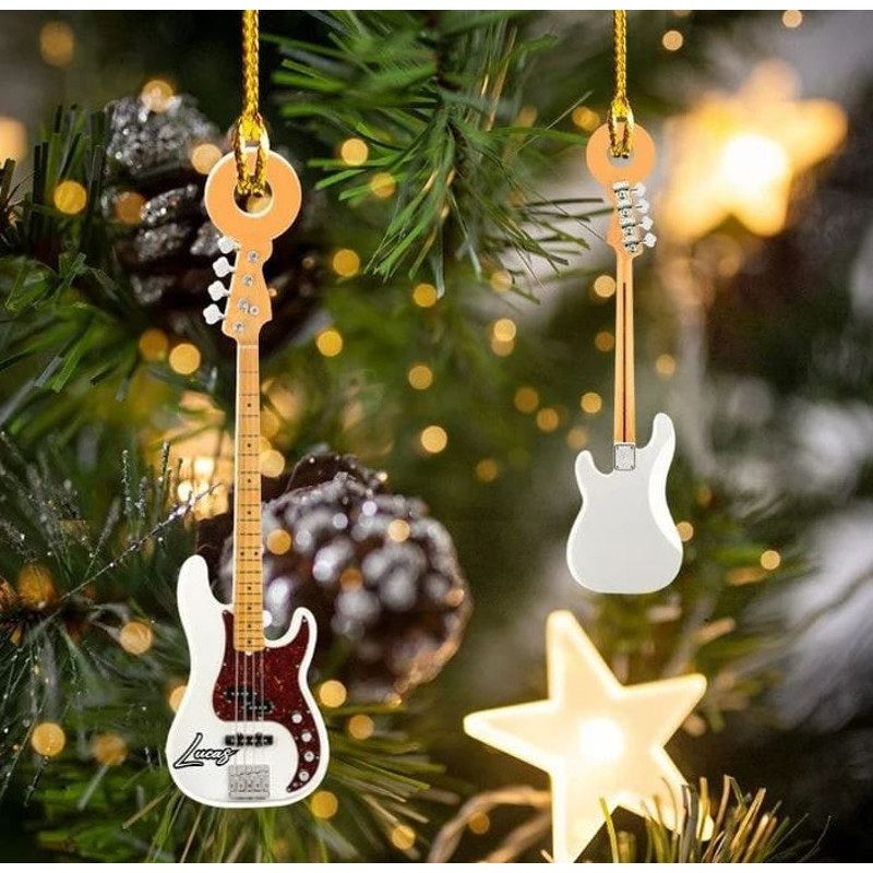 Personalized Classic Guitar Custom Name Ornament, Custom Name Ornament, Custom Shape Ornament for Music Players, Gift For Guitar Players - 1.jpg