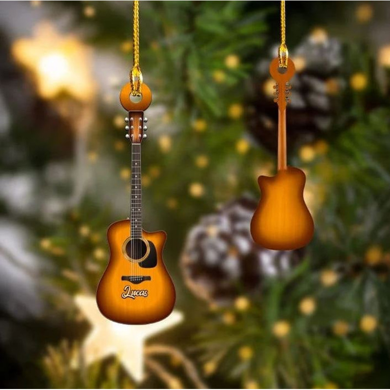 Personalized Classic Guitar Custom Name Ornament, Custom Name Ornament, Custom Shape Ornament for Music Players, Gift For Guitar Players - 4.jpg