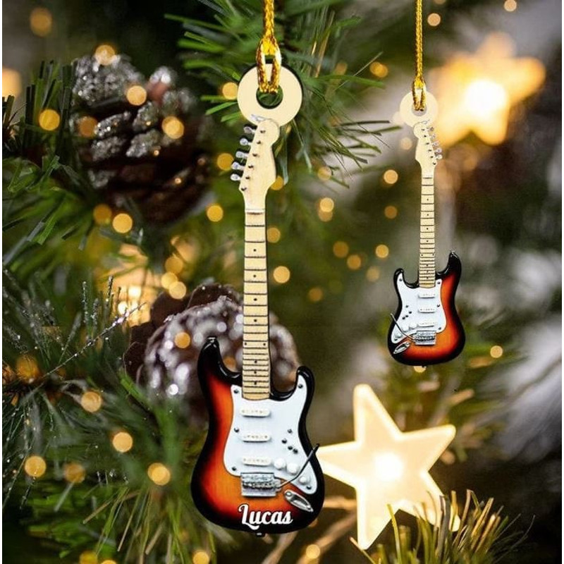 Personalized Classic Guitar Custom Name Ornament, Custom Name Ornament, Custom Shape Ornament for Music Players, Gift For Guitar Players - 5.jpg