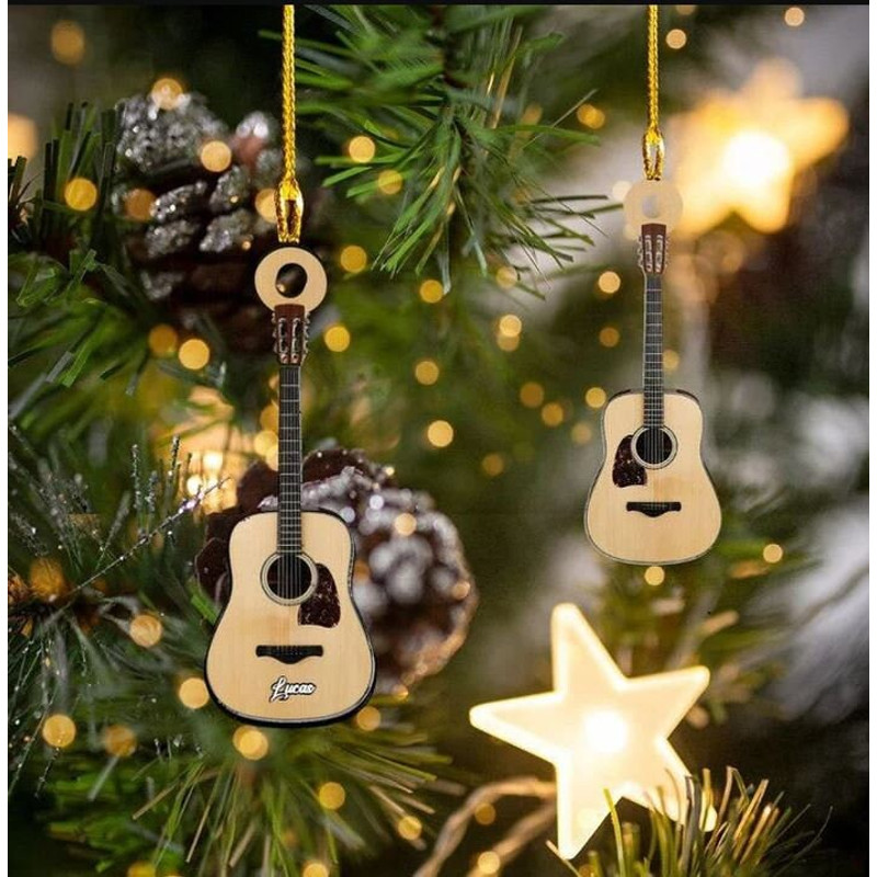 Personalized Classic Guitar Custom Name Ornament, Custom Name Ornament, Custom Shape Ornament for Music Players, Gift For Guitar Players - 6.jpg