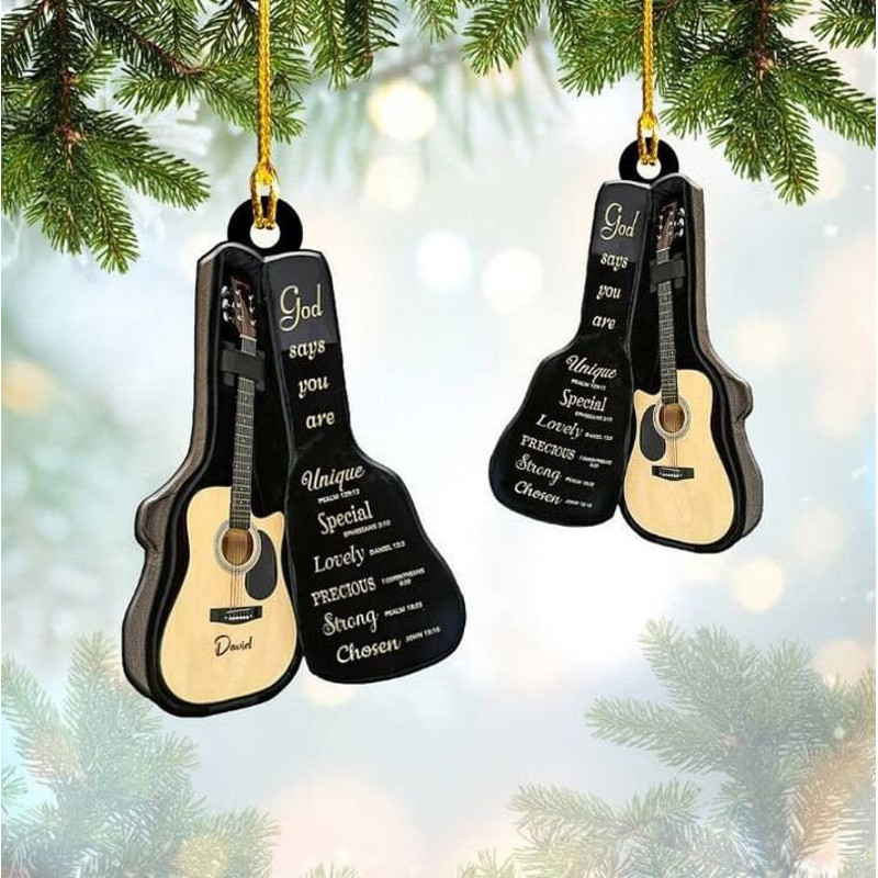 Personalized Classic Guitar Custom Name Ornament, Custom Name Ornament, Custom Shape Ornament for Music Players, Gift For Guitar Players - 7.jpg