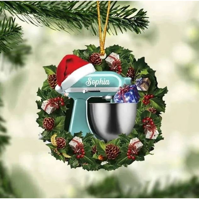 Personalized Creative Kitchen Mixer Ornament, Custom Name Ornament, Custom Shape Ornament For Chefs, Gift For Housewife - 2.jpg