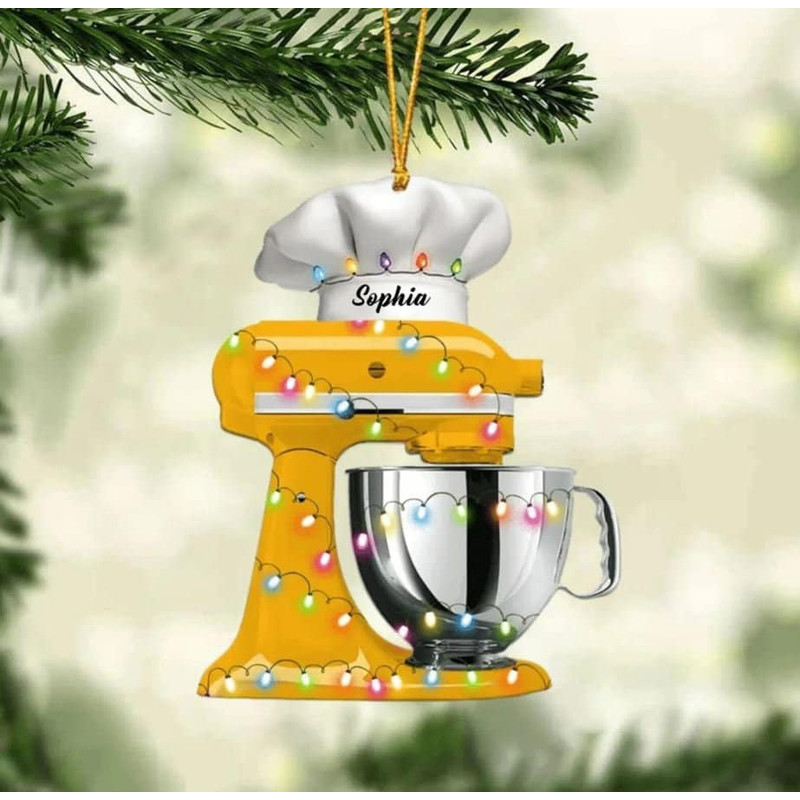 Personalized Creative Kitchen Mixer Ornament, Custom Name Ornament, Custom Shape Ornament For Chefs, Gift For Housewife - 3.jpg