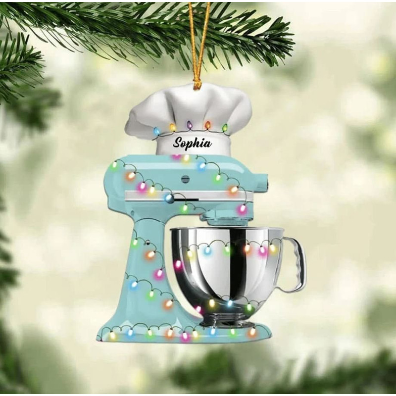 Personalized Creative Kitchen Mixer Ornament, Custom Name Ornament, Custom Shape Ornament For Chefs, Gift For Housewife - 5.jpg