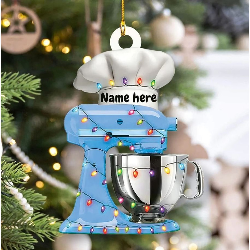 Personalized Creative Kitchen Mixer Ornament, Custom Name Ornament, Custom Shape Ornament For Chefs, Gift For Housewife - 6.jpg