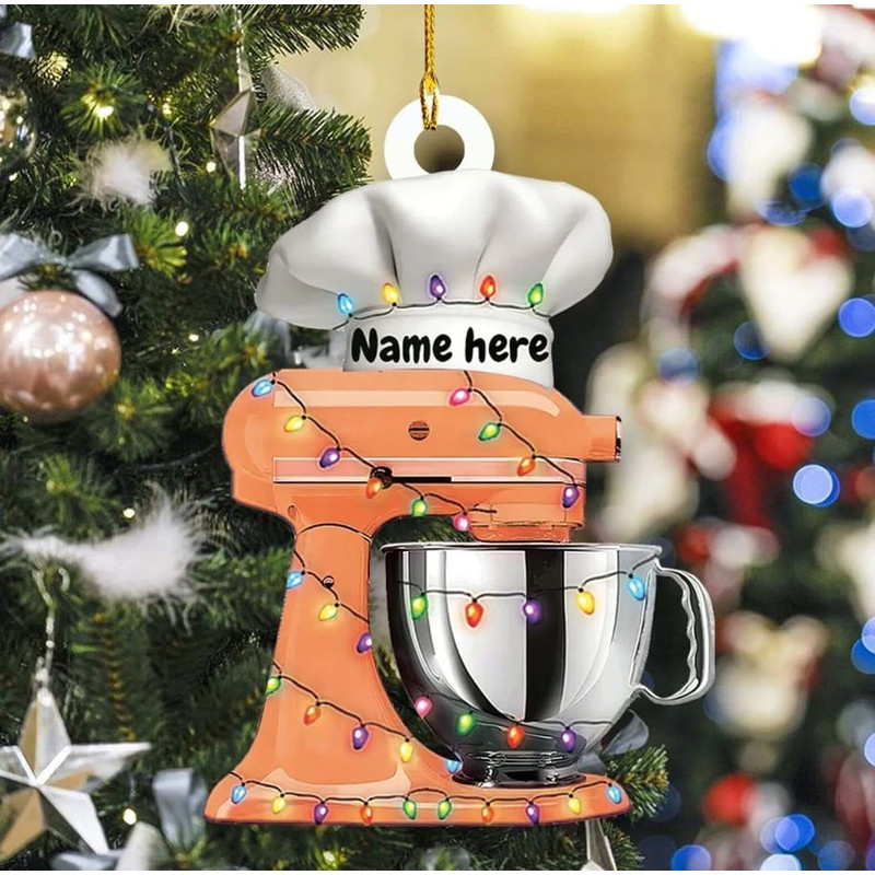 Personalized Creative Kitchen Mixer Ornament, Custom Name Ornament, Custom Shape Ornament For Chefs, Gift For Housewife - 7.jpg