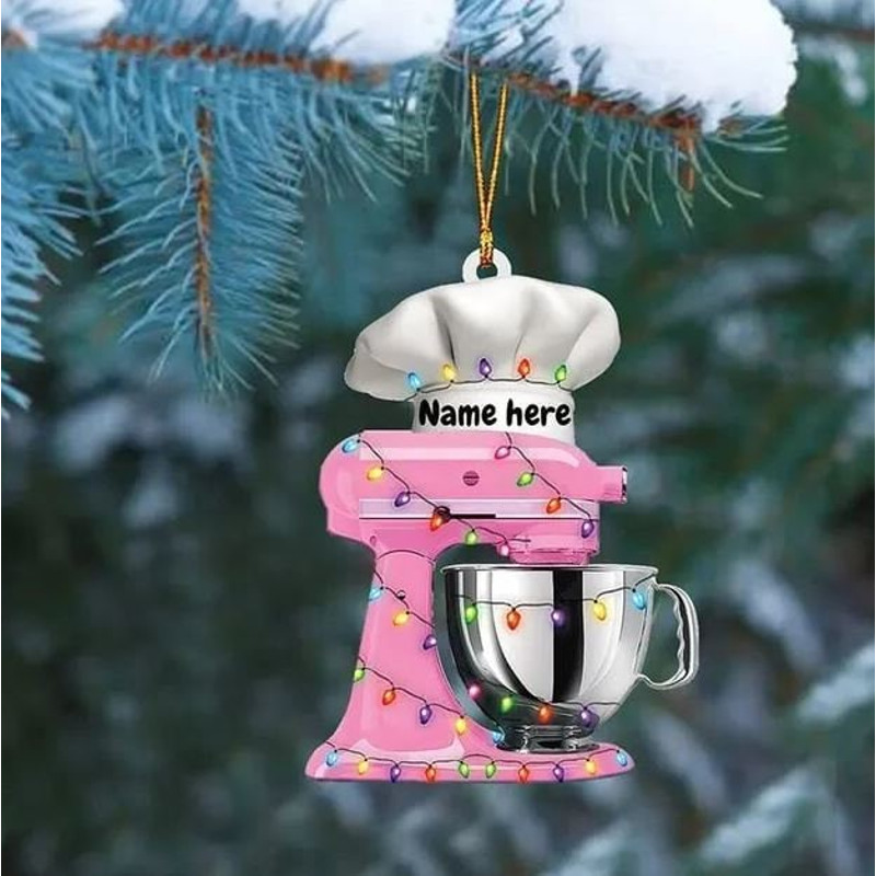 Personalized Creative Kitchen Mixer Ornament, Custom Name Ornament, Custom Shape Ornament For Chefs, Gift For Housewife - 8.jpg