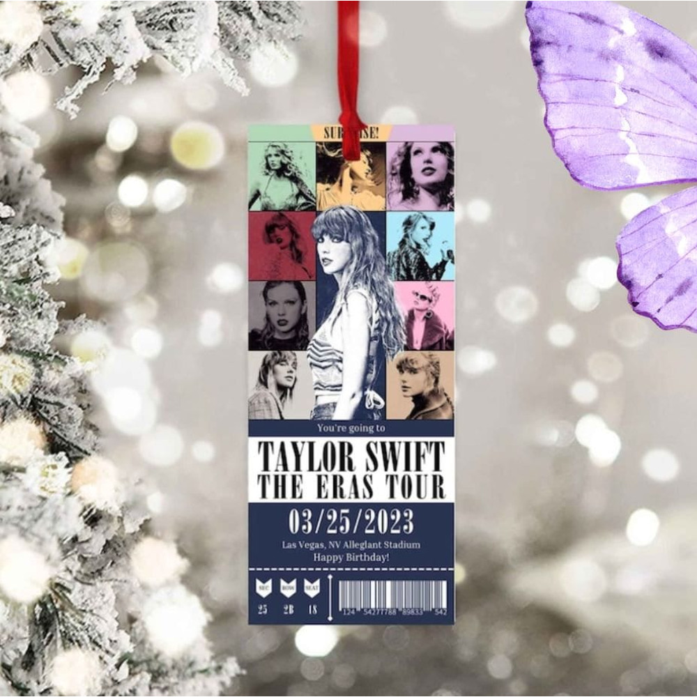 Personalized Eras Concert Ticket Ornament, Custom Swiftie Fan Gifts 2023 Christmas Remembrance Memorial, Taylors Christmas Ornament - 1.jpg