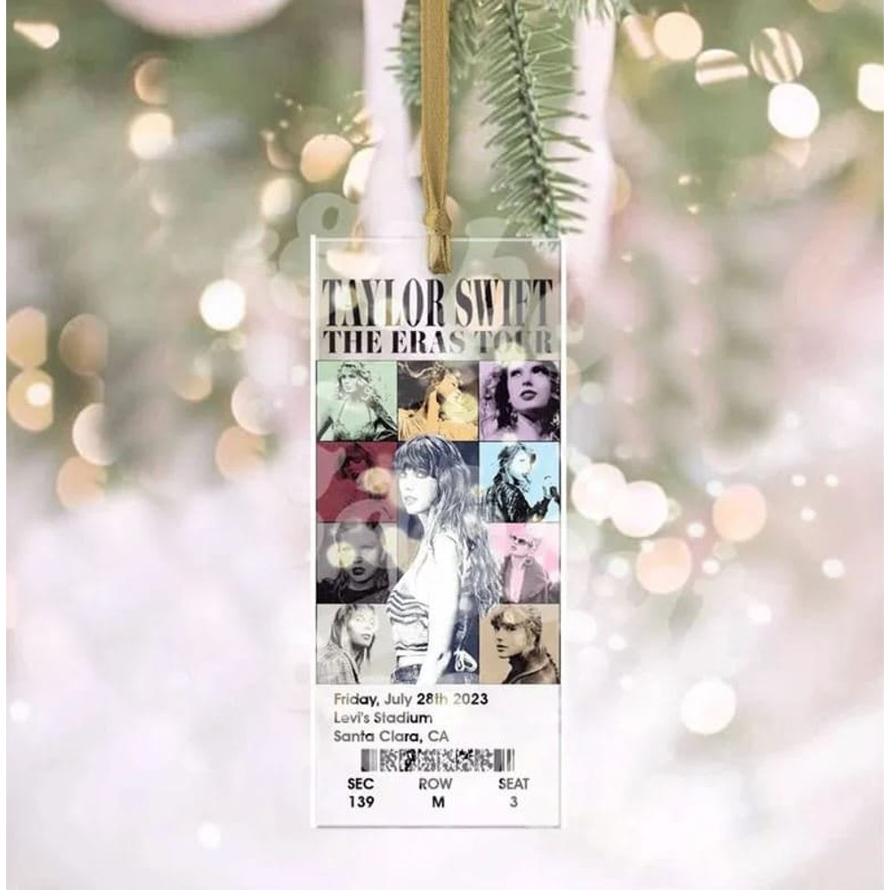 Personalized Eras Concert Ticket Ornament, Custom Swiftie Fan Gifts 2023 Christmas Remembrance Memorial, Taylors Christmas Ornament - 1.jpg