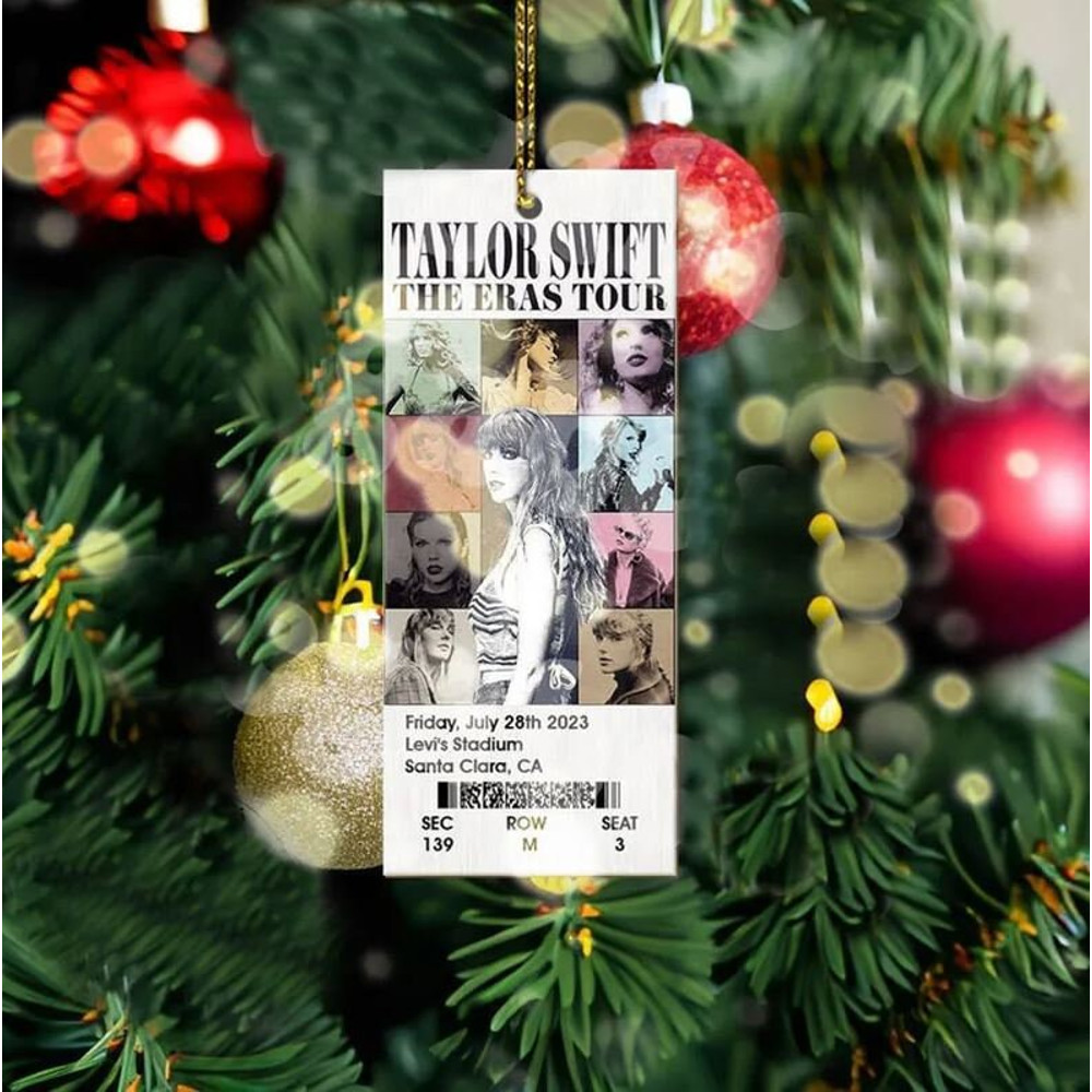 Personalized Eras Concert Ticket Ornament, Custom Swiftie Fan Gifts 2023 Christmas Remembrance Memorial, Taylors Christmas Ornament - 2.jpg