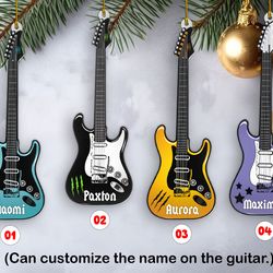 personalized guitar christmas ornament, electric guitar ornament 2023