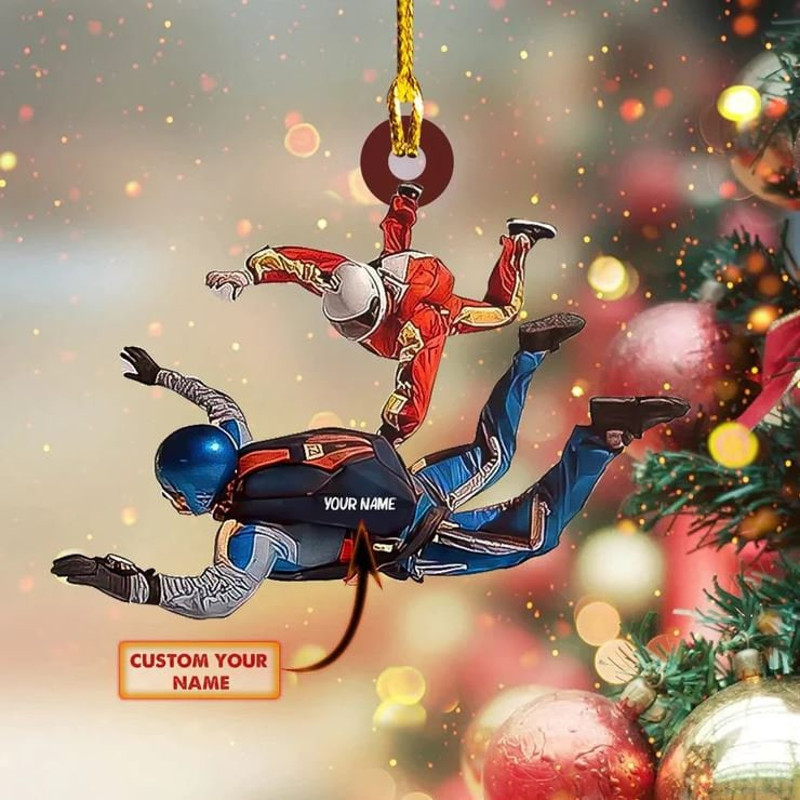 Personalized Skydiving Acrylic Ornament Christmas, Gift Skydiving Human Custom Ornaments, Gift For Skydiving Lovers, Skydiving Ornament - 1.jpg