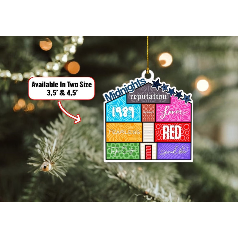 The Lover House Sticker Ornament, Albums as Books, Custom Swiftie Fan Gifts 2023 Christmas Remembrance Memorial, Taylors Christmas Ornament - 1.jpg