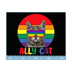 Pride Ally Cat Png, Cat Pride Png, Rainbow Colors Cat Ally Png, LGBTQ Png, Funny Pride Png, LGBT Shirt Design, Love Is L