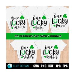 st patricks day svg, one lucky svg, one lucky family bundle,  st patricks day bundle svg