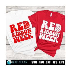 red ribbon week svg, no to drugs svg, drug free svg, anti-drug svg, red ribbon svg