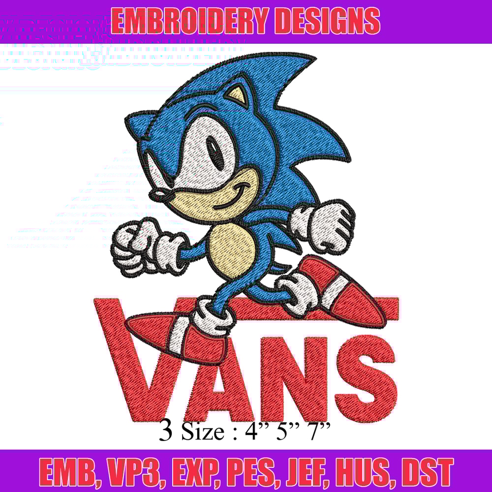 Vans Sonic Embroidery design, Vans Sonic Embroidery, cartoon design, Embroidery File, cartoon shirt, Instant download..jpg