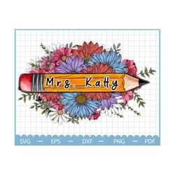 personalized teacher pencil svg, back to school svg, teacher svg, teacherlife, teacher shirt design, custom teacher name