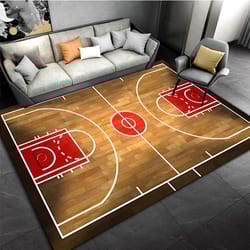1pc basketball court pattern carpet, door floor mat doormat, non-slip floor mat living room decor rug, home decor