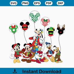 Mickey Balloon Christmas Mickey And Friends SVG Download