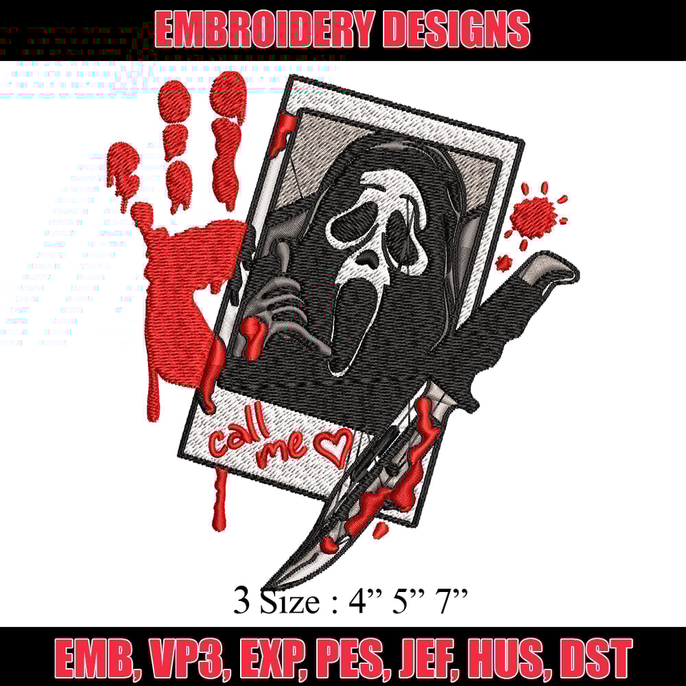 Ghost face Embroidery design, Ghost face horror Embroidery, horror design, Embroidery File, Digital download..jpg