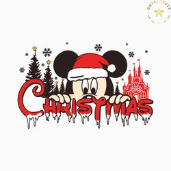 funny mickey christmas disney castle svg file for cricut