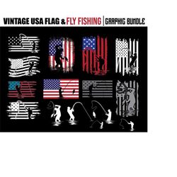 fly fishing svg files - fly fishing flag bundle fly fisherman svg instant digital downloads