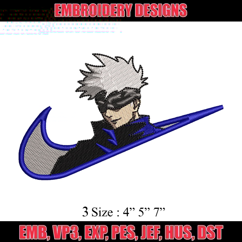 Gojo Satoru embroidery design, Jujutsu Kaisen embroidery, anime design, embroidery file, Logo shirt, Digital download.jpg