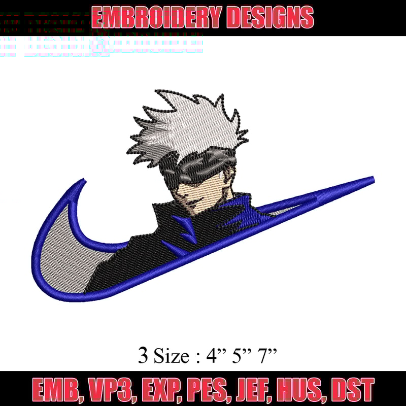 Gojo Satoru embroidery design, Jujutsu Kaisen embroidery, anime design, embroidery file, Logo shirt, Digital download.jpg
