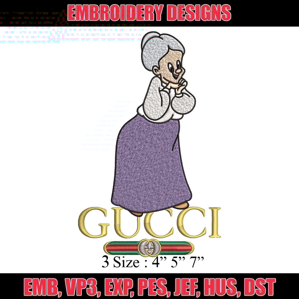 Granny Gucci Embroidery design, Granny Gucci cartoon Embroidery, cartoon design, Embroidery File, Instant download..jpg